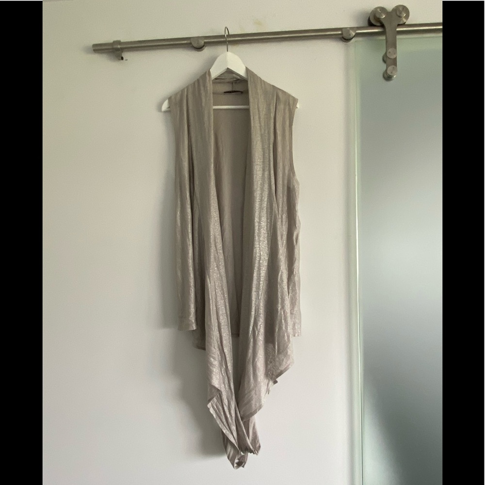 Alice + Olivia linen grey/silver sleeveless